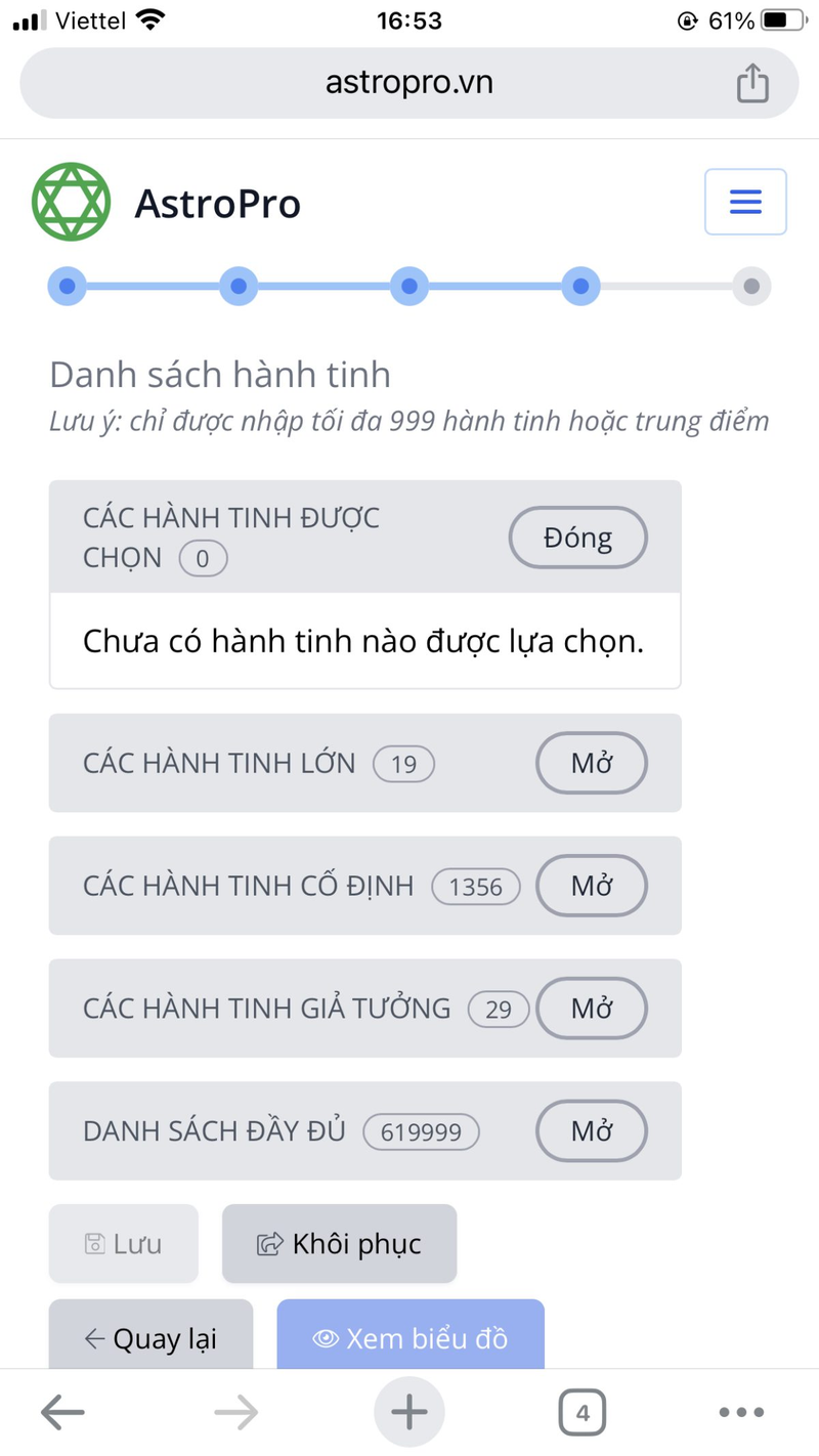 Chọn hành tinh cho bản đồ