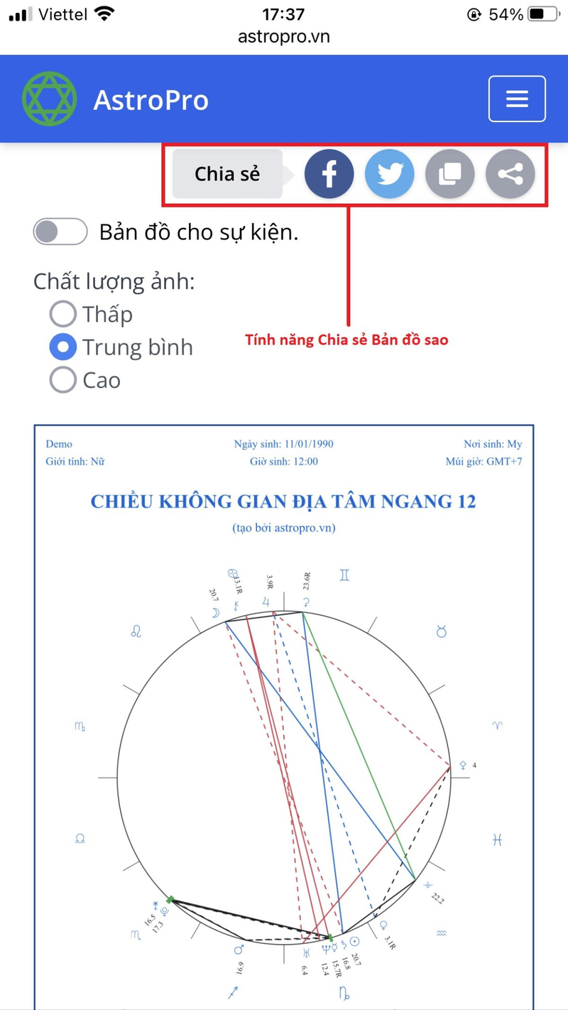 Chia sẻ bản đồ sao